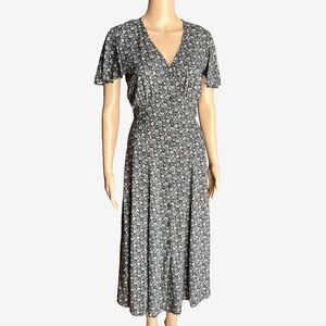 Vintage Smart Set Floral Midi Dress | Made in Canada | Union Label | Sz S